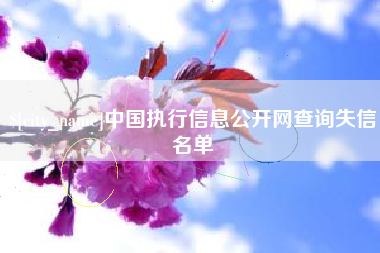 新昌中国执行信息公开网查询失信名单