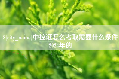 新昌中控证怎么考取需要什么条件2024年的