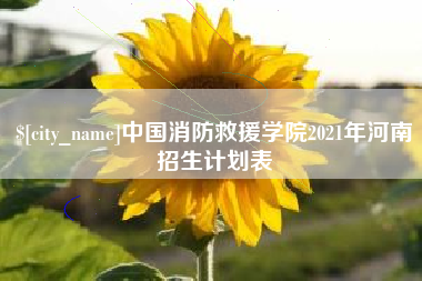新昌中国消防救援学院2021年河南招生计划表