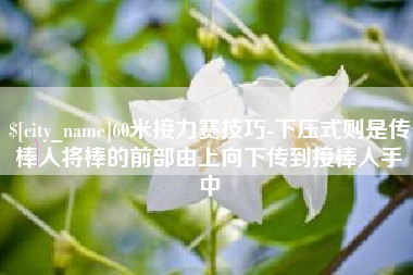 新昌60米接力赛技巧-下压式则是传棒人将棒的前部由上向下传到接棒人手中
