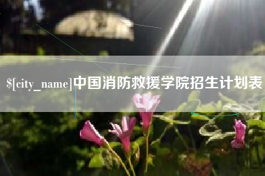 新昌中国消防救援学院招生计划表